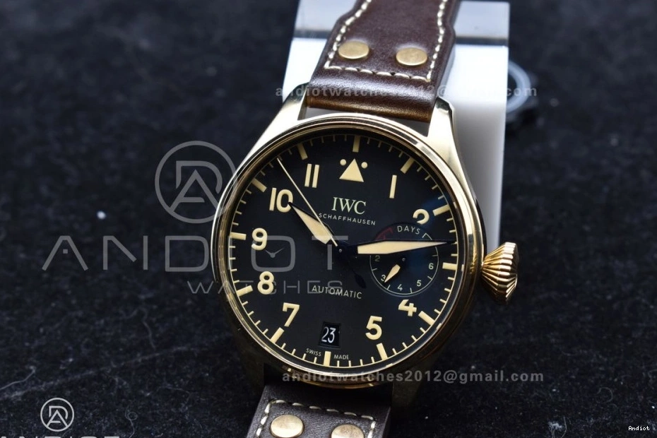 Black Brown A52000 Dial Pilot Edition on IW501005 Leather Big ZF 1:1 Best Bronze Strap Real 0206